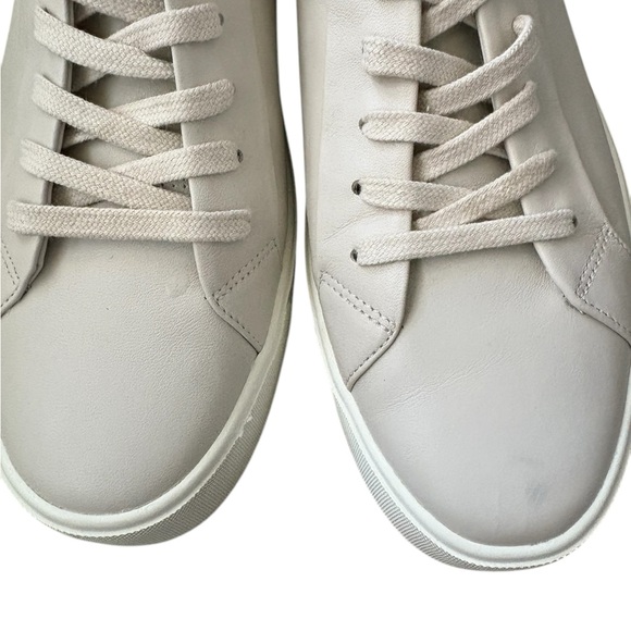 Vince Benfield Leather Platform Sneakers Off White Size 10